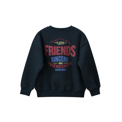 MyKids-USA® Kids Letters Printed Pattern Crew Neck Long Sleeves Warm Cozy Pullover
