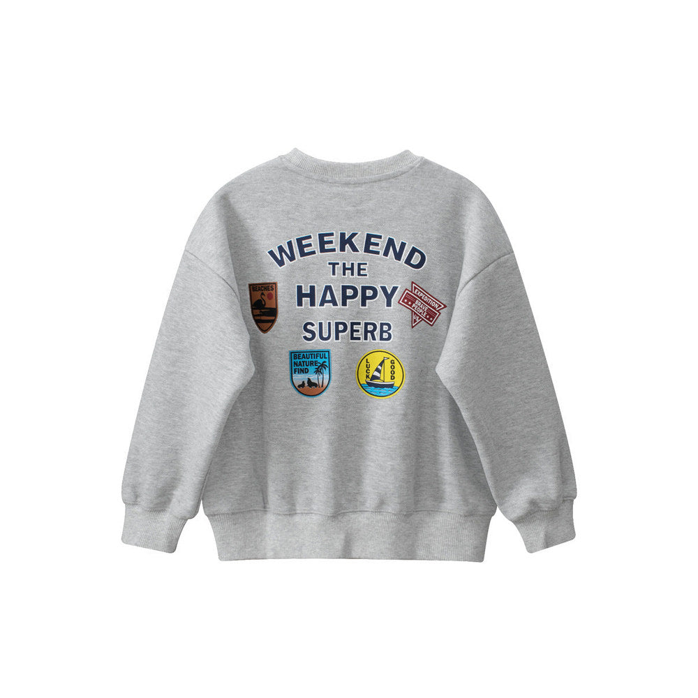 MyKids-USA® Kids Letters Printed Pattern Crew Neck Long Sleeves Warm Cozy Pullover