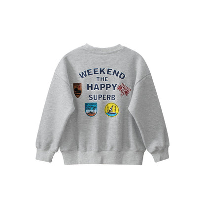MyKids-USA® Kids Letters Printed Pattern Crew Neck Long Sleeves Warm Cozy Pullover