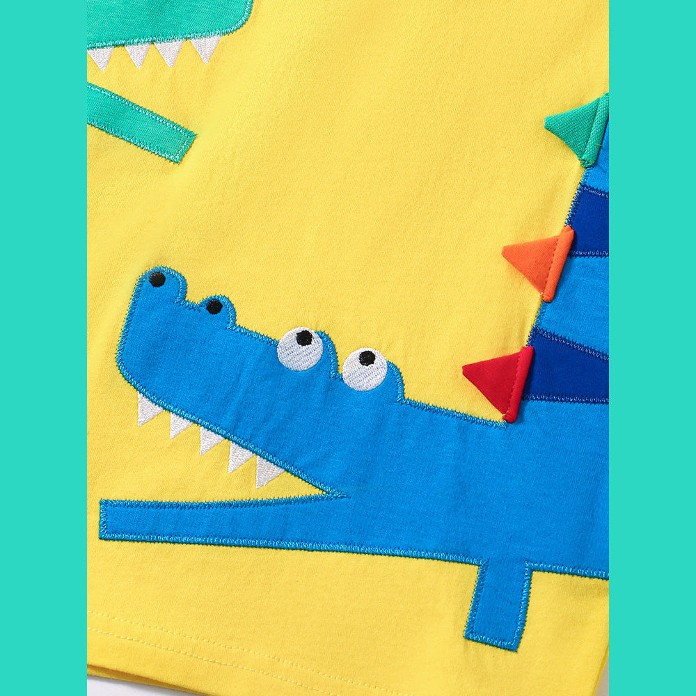 MyKids-USA® Baby Kids Crocodile Cartoon Pattern T-shirt and Shorts Clothing Set for Boys