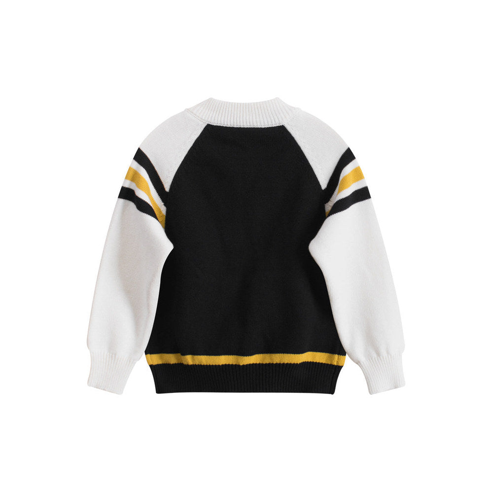 MyKids-USA® European and American Style Kids’ Outerwear: Color Patchwork Long Sleeves Zip-up Coat for Children