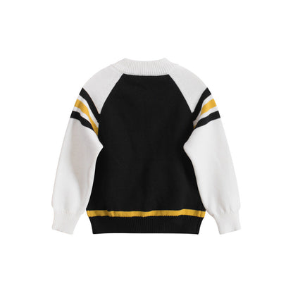 MyKids-USA® European and American Style Kids’ Outerwear: Color Patchwork Long Sleeves Zip-up Coat for Children
