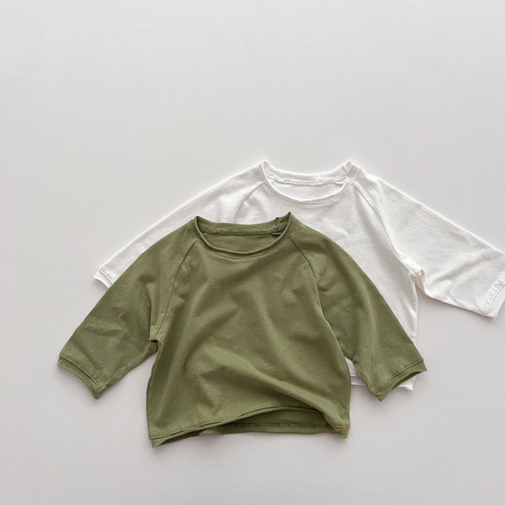 MyKids-USA® Kids Unisex Soft Comfortable Long Sleeves Solid Color Top