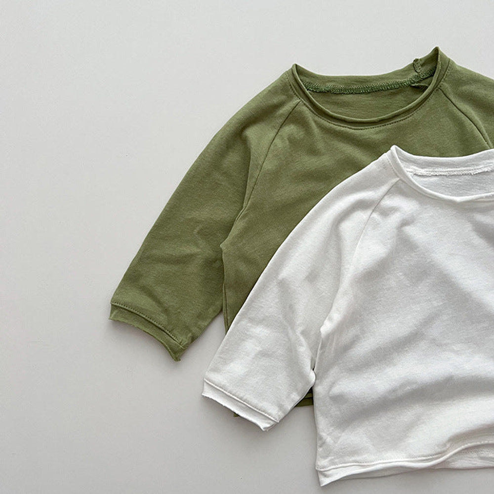MyKids-USA® Kids Unisex Soft Comfortable Long Sleeves Solid Color Top