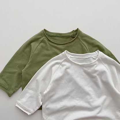 MyKids-USA® Kids Unisex Soft Comfortable Long Sleeves Solid Color Top