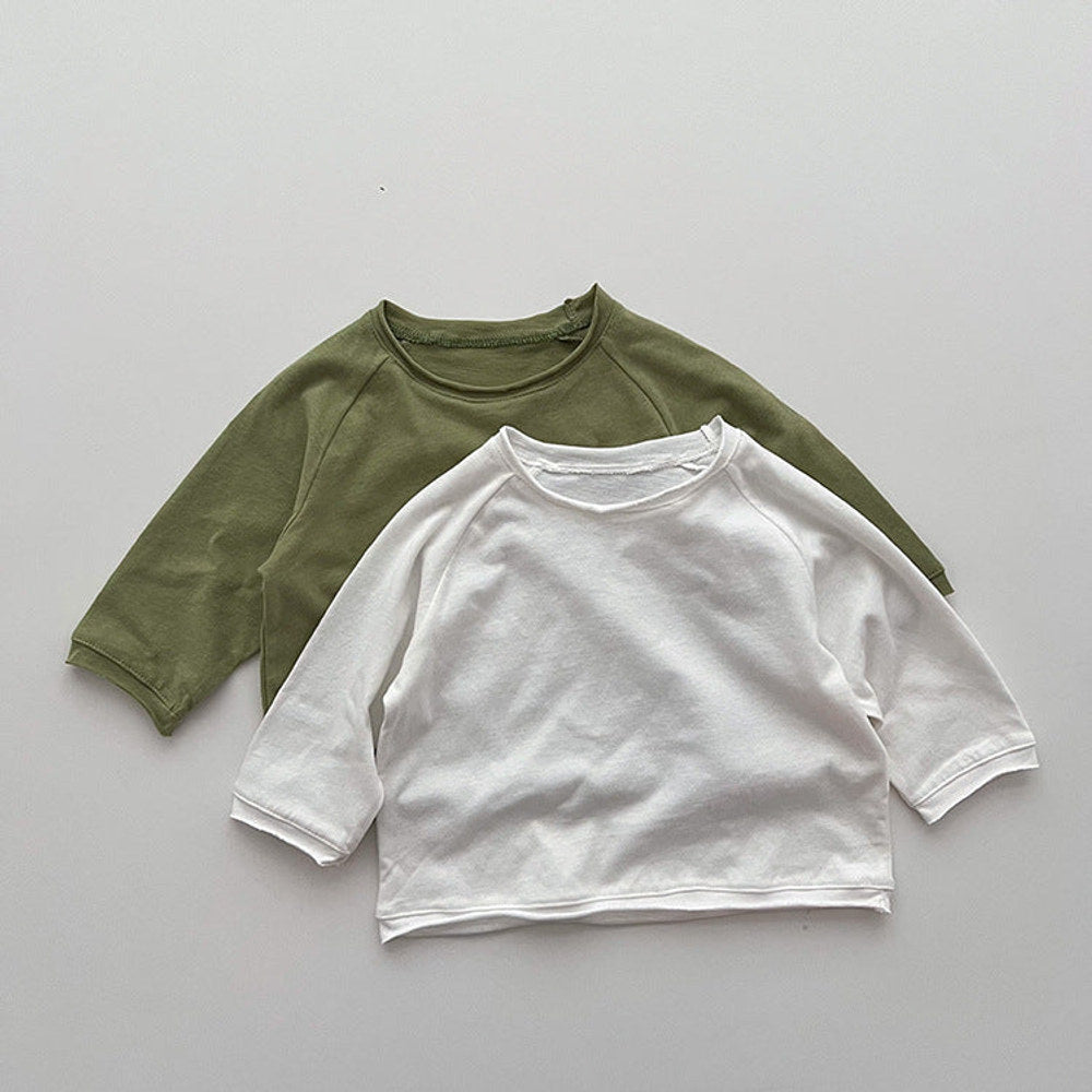 MyKids-USA® Kids Unisex Soft Comfortable Long Sleeves Solid Color Top