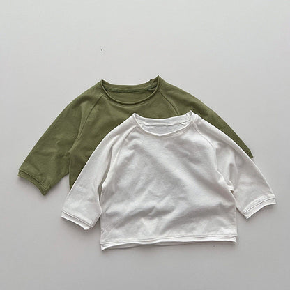 MyKids-USA® Kids Unisex Soft Comfortable Long Sleeves Solid Color Top