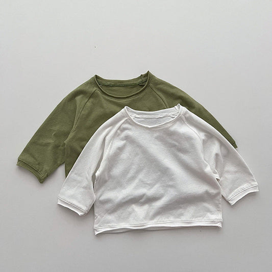 MyKids-USA® Spring Arrival Kids Unisex Soft Comfortable Long Sleeves Solid Color Top