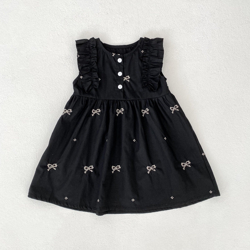MyKids-USA® Baby Girls French-style Butterfly-Bows Embroidery Pattern Sleeveless bodysuit or Dress – Princess Sister Matching