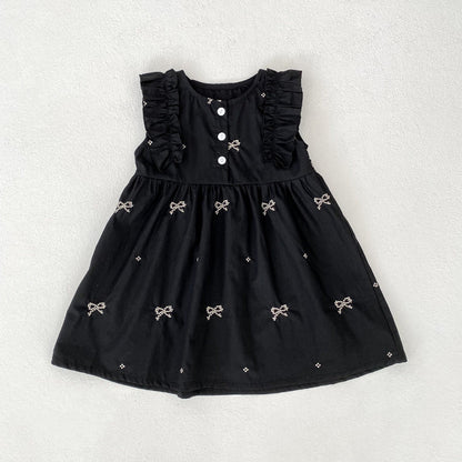 MyKids-USA® Baby Girls French-style Butterfly-Bows Embroidery Pattern Sleeveless bodysuit or Dress – Princess Sister Matching