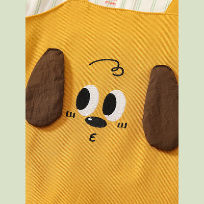 MyKids-USA® Baby Cartoon Puppy Pattern Romper with Turn-down Collar