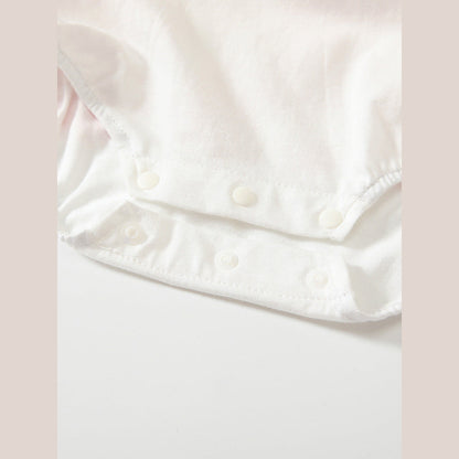 MyKids-USA® Baby Girls Flowers Pattern Lace-Trim Peter Pan Collar bodysuit Dress