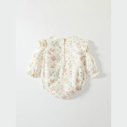 MyKids-USA® Baby Girls Flowers Pattern Long Sleeved bodysuit with Hat