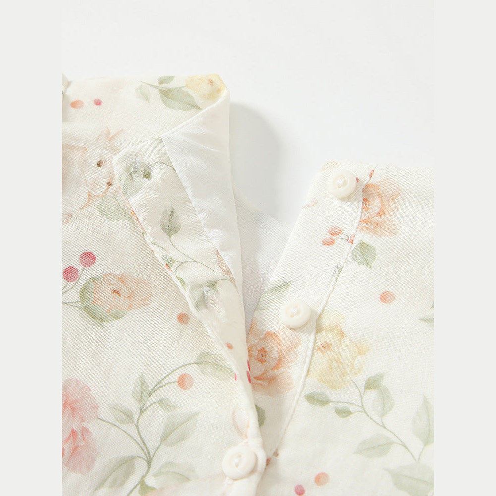 MyKids-USA® Baby Girls Flowers Pattern Long Sleeved bodysuit with Hat