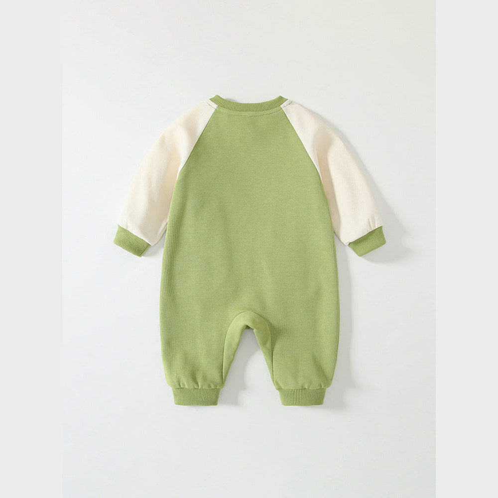 MyKids-USA® Baby Cartoon Dragon Pattern Color Patchwork Romper