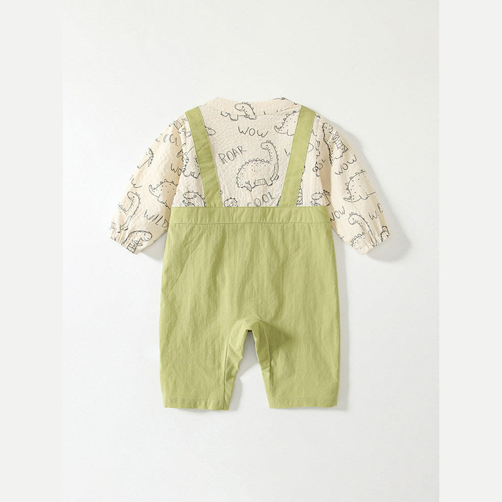 MyKids-USA® Baby Boys Cartoon Dinosaur Pattern Color Patchwork Romper