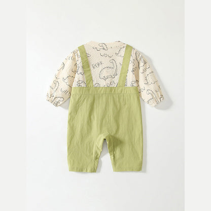 MyKids-USA® Baby Boys Cartoon Dinosaur Pattern Color Patchwork Romper