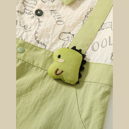 MyKids-USA® Baby Boys Cartoon Dinosaur Pattern Color Patchwork Romper