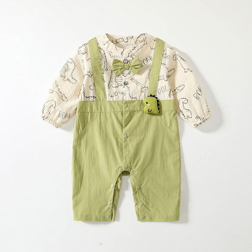 MyKids-USA® Baby Boys Cartoon Dinosaur Pattern Color Patchwork Romper