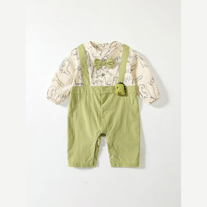 MyKids-USA® Baby Boys Cartoon Dinosaur Pattern Color Patchwork Romper