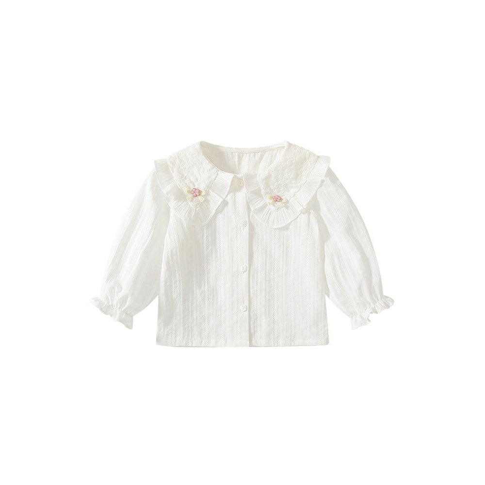 MyKids-USA® Baby Kids Girls Simple Comfortable Long Sleeves Flowers and Butterfly-Bows Pattern Top Shirt