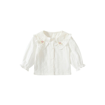 MyKids-USA® Baby Kids Girls Simple Comfortable Long Sleeves Flowers and Butterfly-Bows Pattern Top Shirt