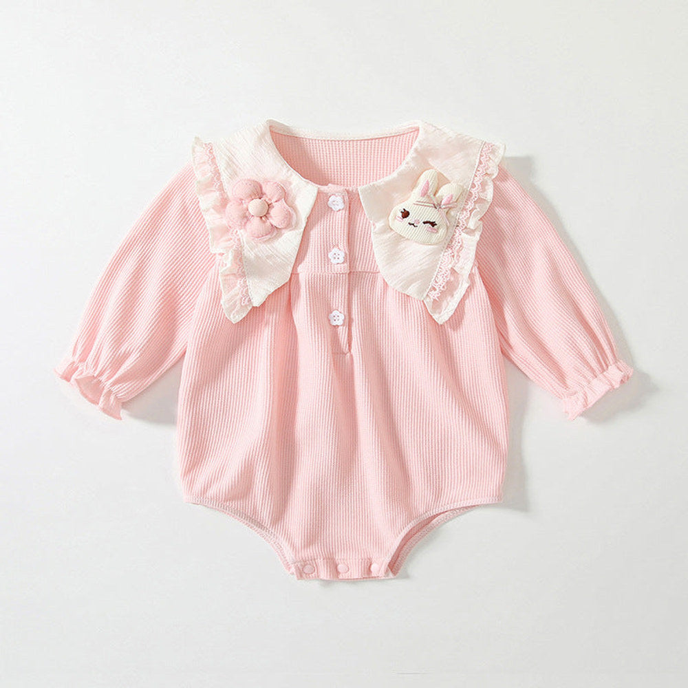 MyKids-USA® Baby Girls Flowers and Rabbits Pattern Pink bodysuit Bodysuits