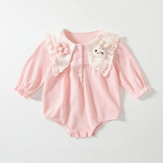 MyKids-USA® Baby Girls Flowers and Rabbits Pattern Pink bodysuit Bodysuits