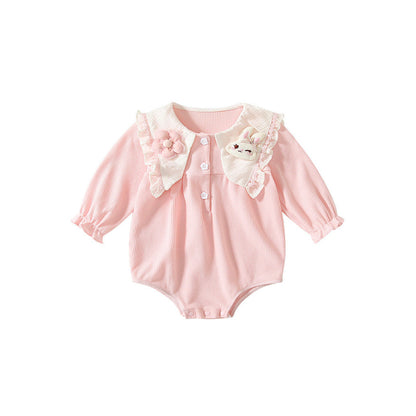 MyKids-USA® Baby Girls Flowers and Rabbits Pattern Pink bodysuit Bodysuits