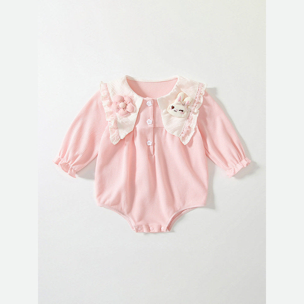 MyKids-USA® Baby Girls Flowers and Rabbits Pattern Pink bodysuit Bodysuits