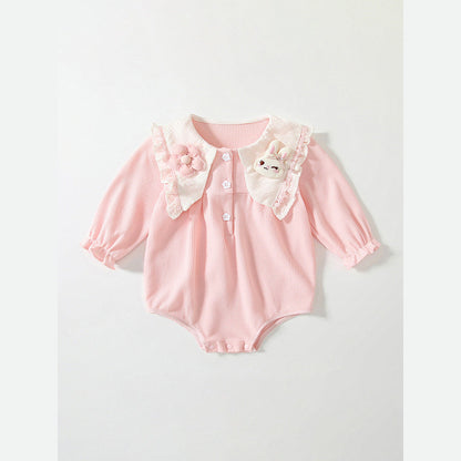 MyKids-USA® Baby Girls Flowers and Rabbits Pattern Pink bodysuit Bodysuits