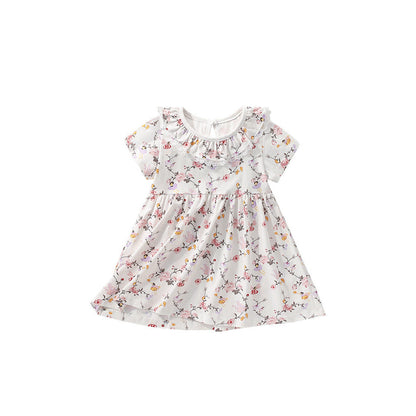 MyKids-USA® Floral Pattern Short Sleeves Dress for Stylish Girls