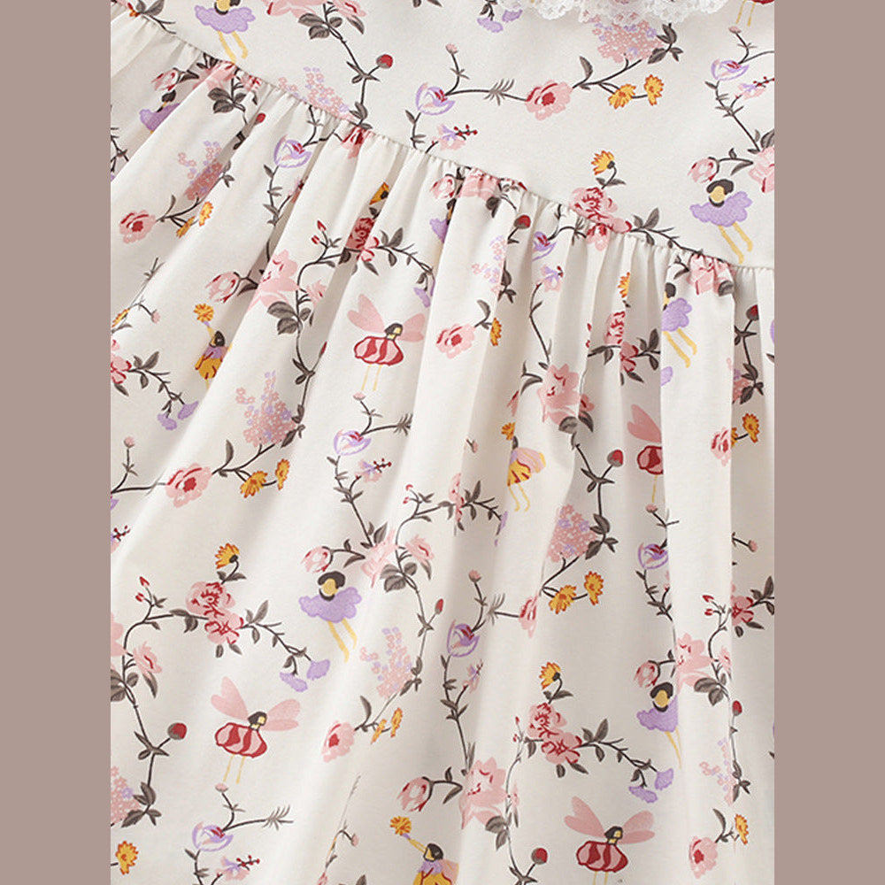 MyKids-USA® Floral Pattern Short Sleeves Dress for Stylish Girls