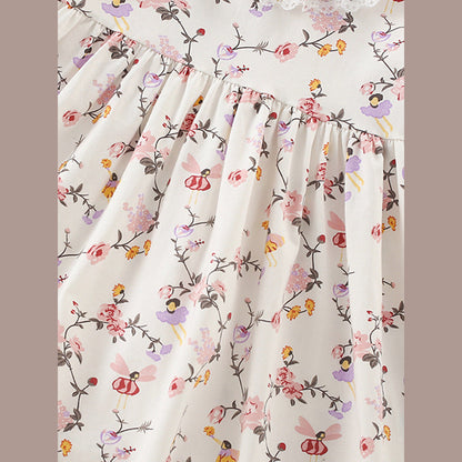 MyKids-USA® Floral Pattern Short Sleeves Dress for Stylish Girls