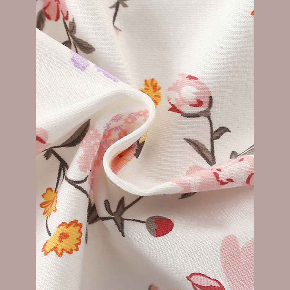 MyKids-USA® Floral Pattern Short Sleeves Dress for Stylish Girls