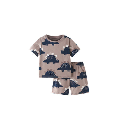MyKids-USA® Baby Kids Unisex Cartoon Dinosaur Pattern T-shirt and Shorts Clothing Set