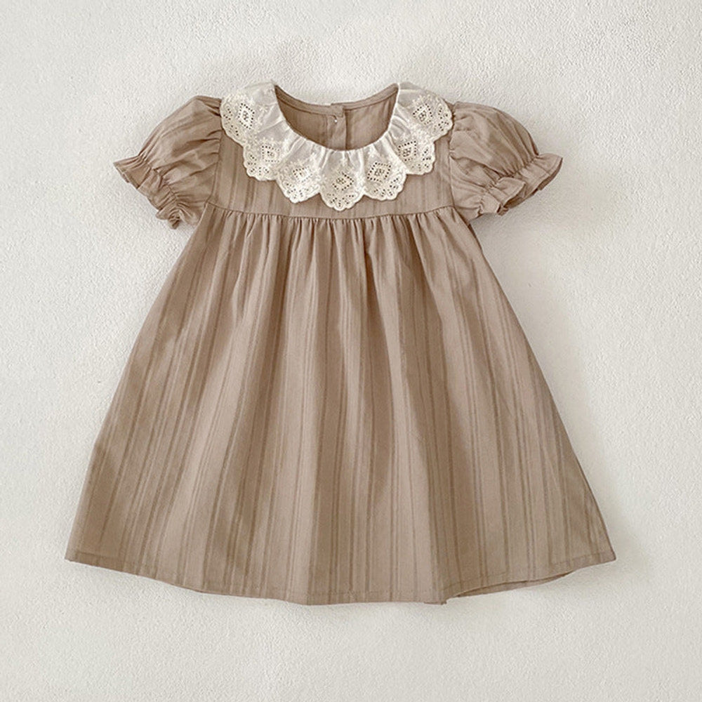 MyKids-USA® Design Baby Kids Girls Floral Pattern Lace Short Sleeves Dress and Bloomers – Princess Sister Matching