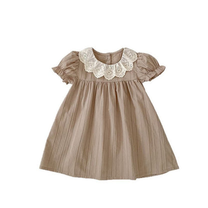 MyKids-USA® Design Baby Kids Girls Floral Pattern Lace Short Sleeves Dress and Bloomers – Princess Sister Matching