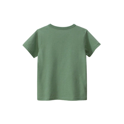 MyKids-USA® Boys’ Cartoon Scenery and Letters Print T-shirt in European and American Style