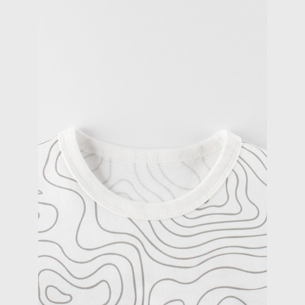 MyKids-USA® Boys’ Geometric Pattern Printed Casual T-shirt in European and American Style