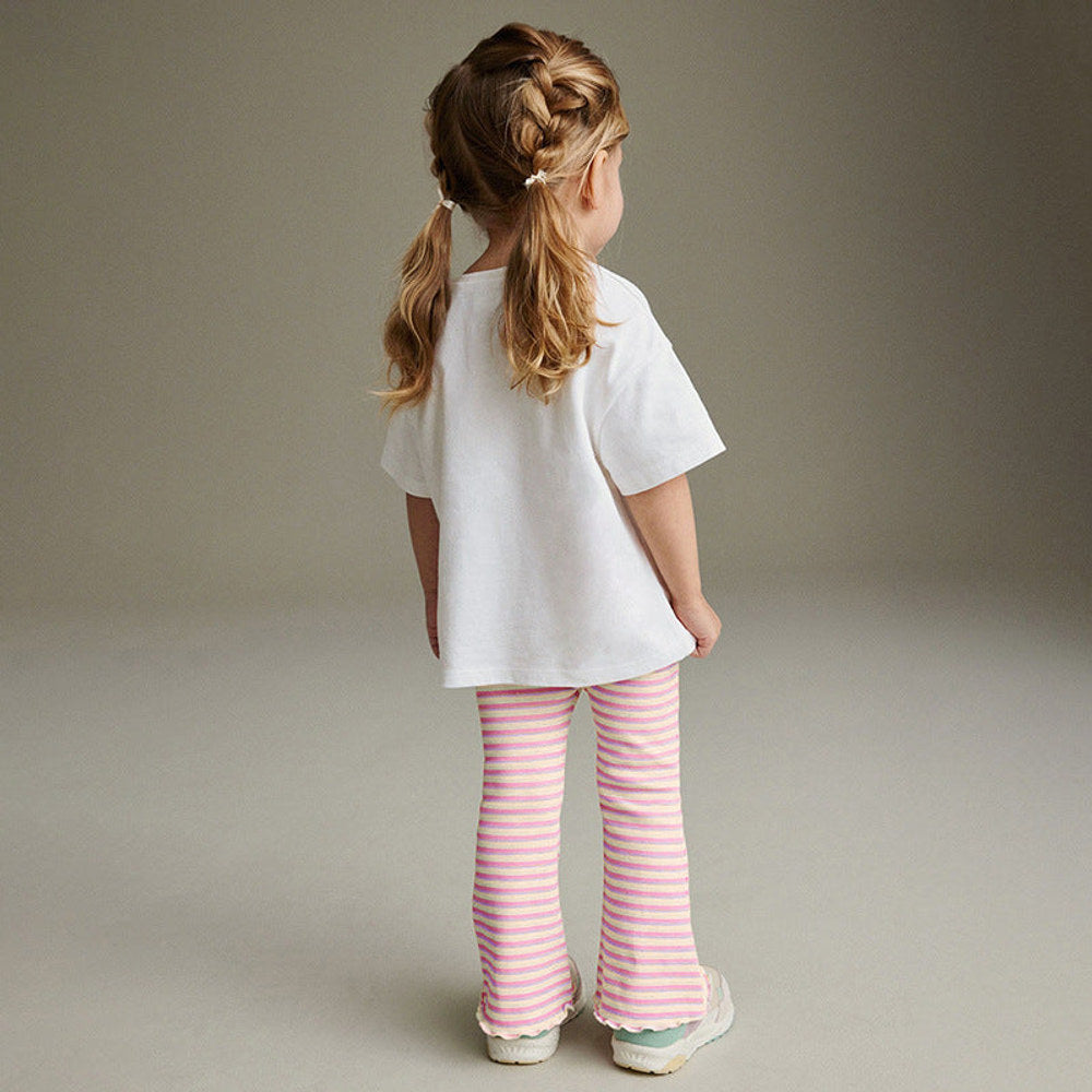 MyKids-USA® Baby Kids Cartoon Unicorn Pattern T-shirt and Striped Pants Clothing Set for Girls