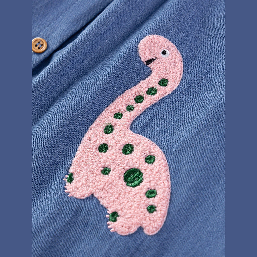 MyKids-USA® Denim Cartoon Pattern Fly Sleeves Dress for Stylish Girls