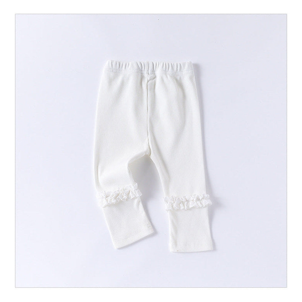 MyKids-USA® Children’s Lace Trim Attached Breathable Pants for Girls – Home Trousers