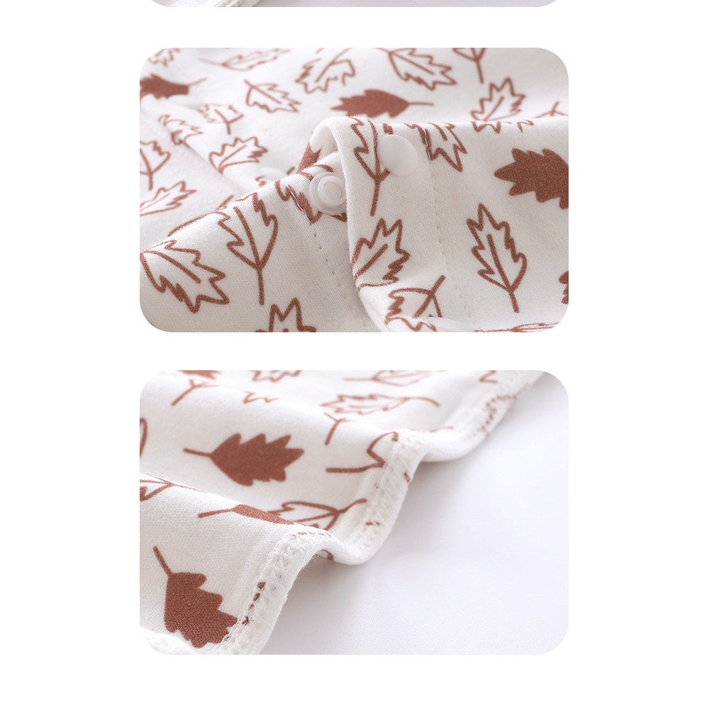 MyKids-USA® Baby Girls Long Sleeves Floral Pattern Rompers with Simple Embroidery
