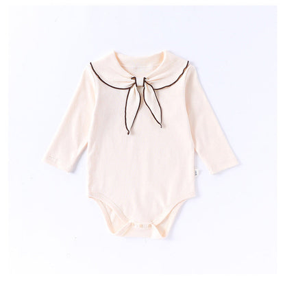 MyKids-USA® Baby Girls Long Sleeves Navy Collar bodysuit Bodysuits