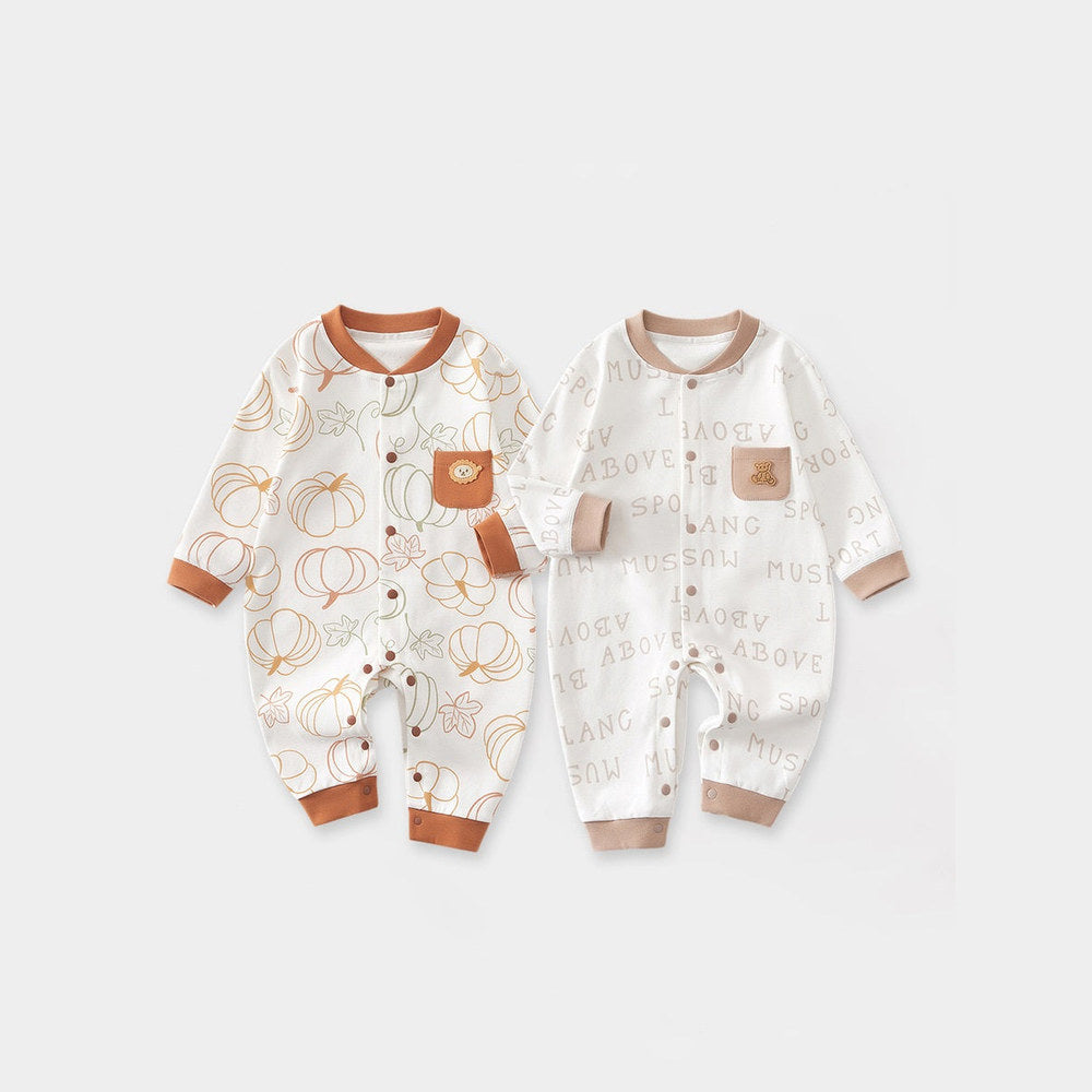 MyKids-USA® Baby Unisex Long Sleeves Simple Pattern Rompers