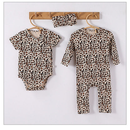 MyKids-USA® Baby Unisex Long Sleeves Leopard Pattern Rompers and bodysuit