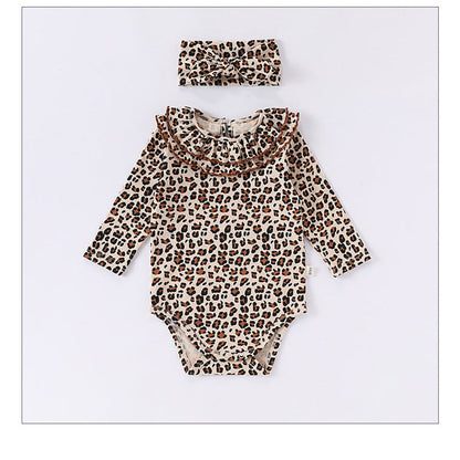 MyKids-USA® Baby Unisex Long Sleeves Leopard Pattern Rompers and bodysuit