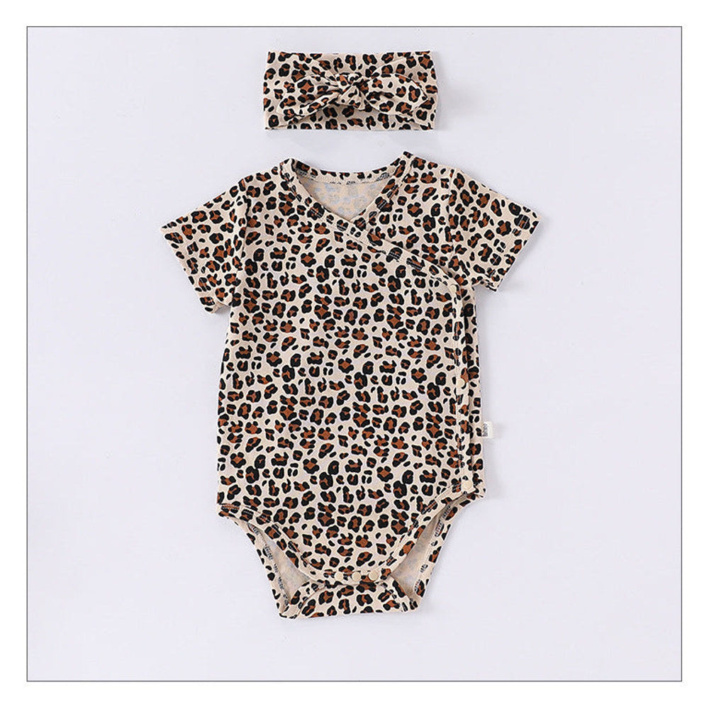 MyKids-USA® Baby Unisex Long Sleeves Leopard Pattern Rompers and bodysuit
