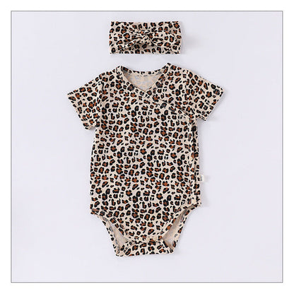 MyKids-USA® Baby Unisex Long Sleeves Leopard Pattern Rompers and bodysuit